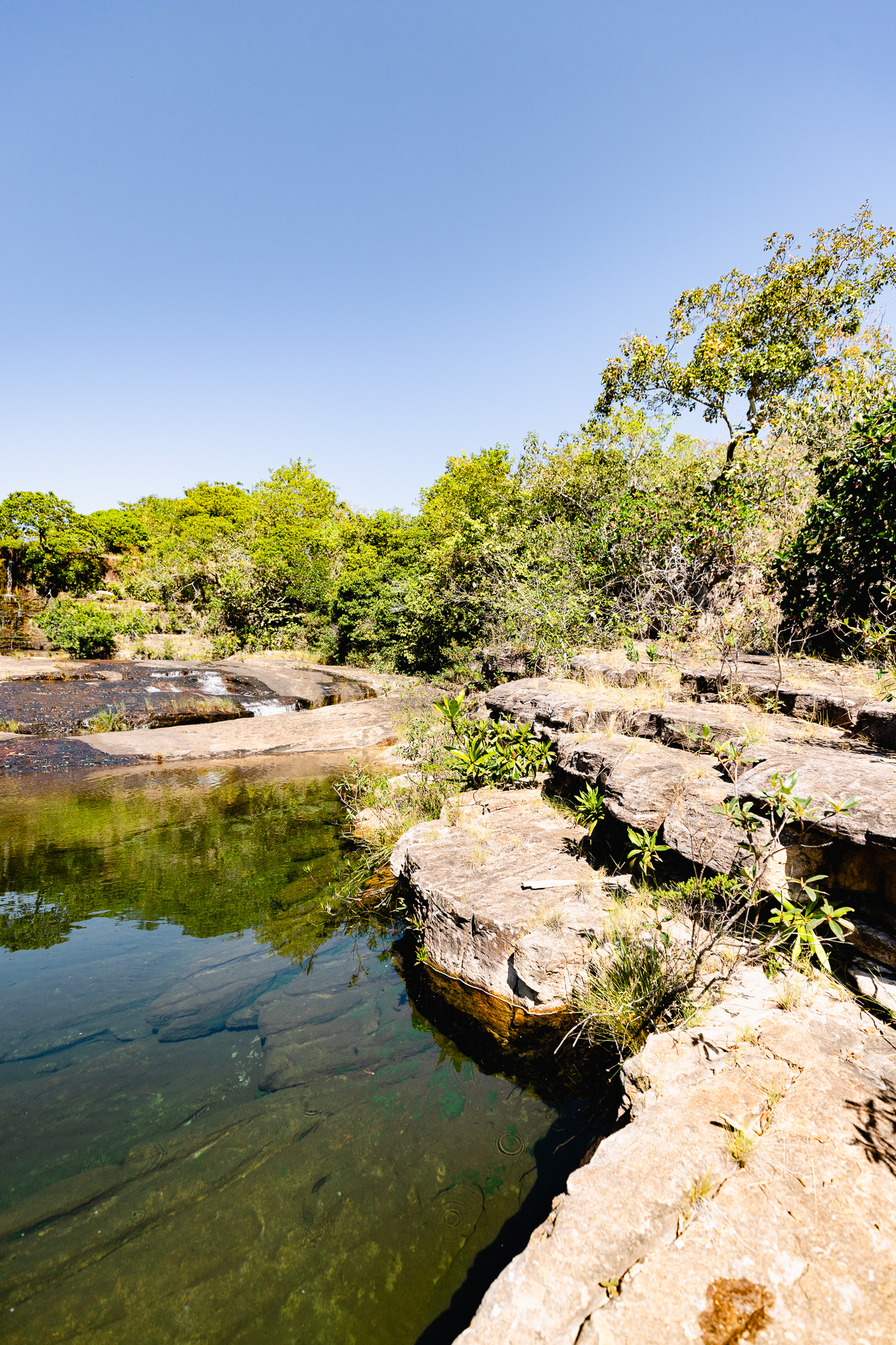 Vista do poço de águas mornas